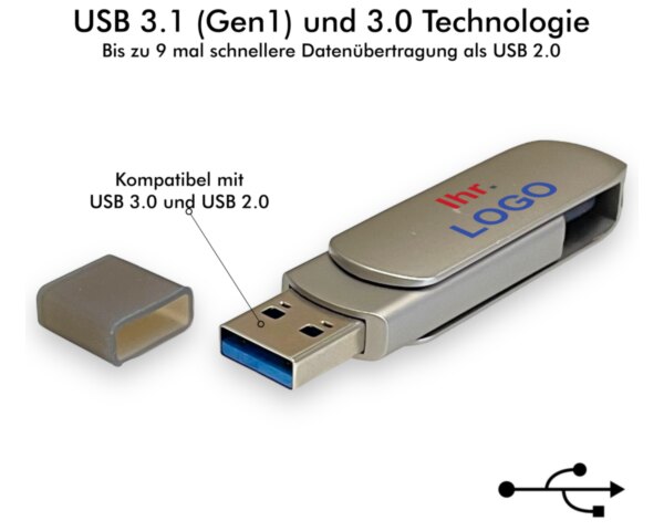 USB Stick Dual 64 GB als bedruckter Werbeartikel